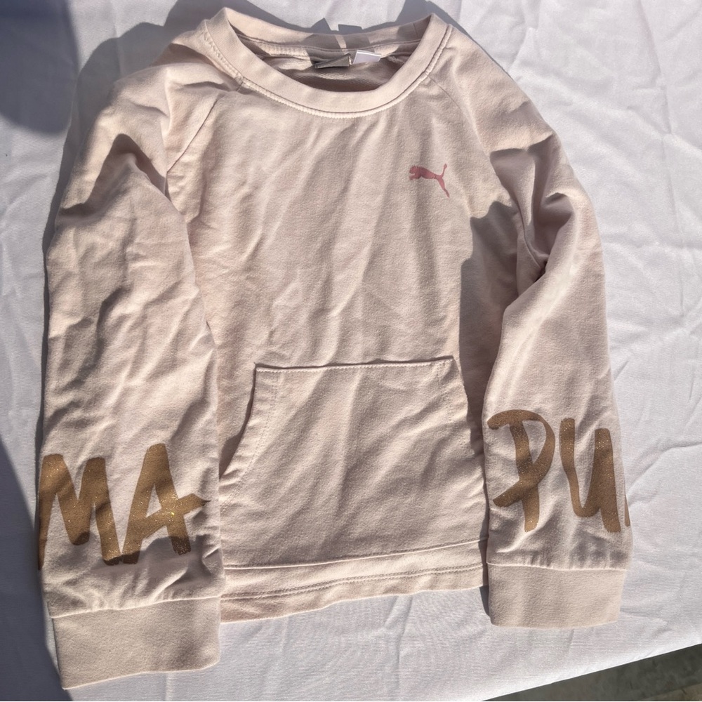 Puma Cream and Gold Kids Sweatshirt